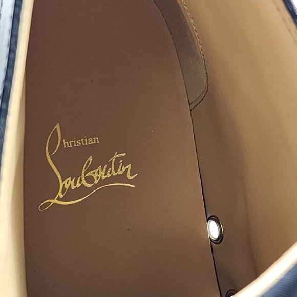 Christian Louboutin Men's F.A.V. Fique A Vontarde Leather Slip On Sneakers - Picture 9 of 11